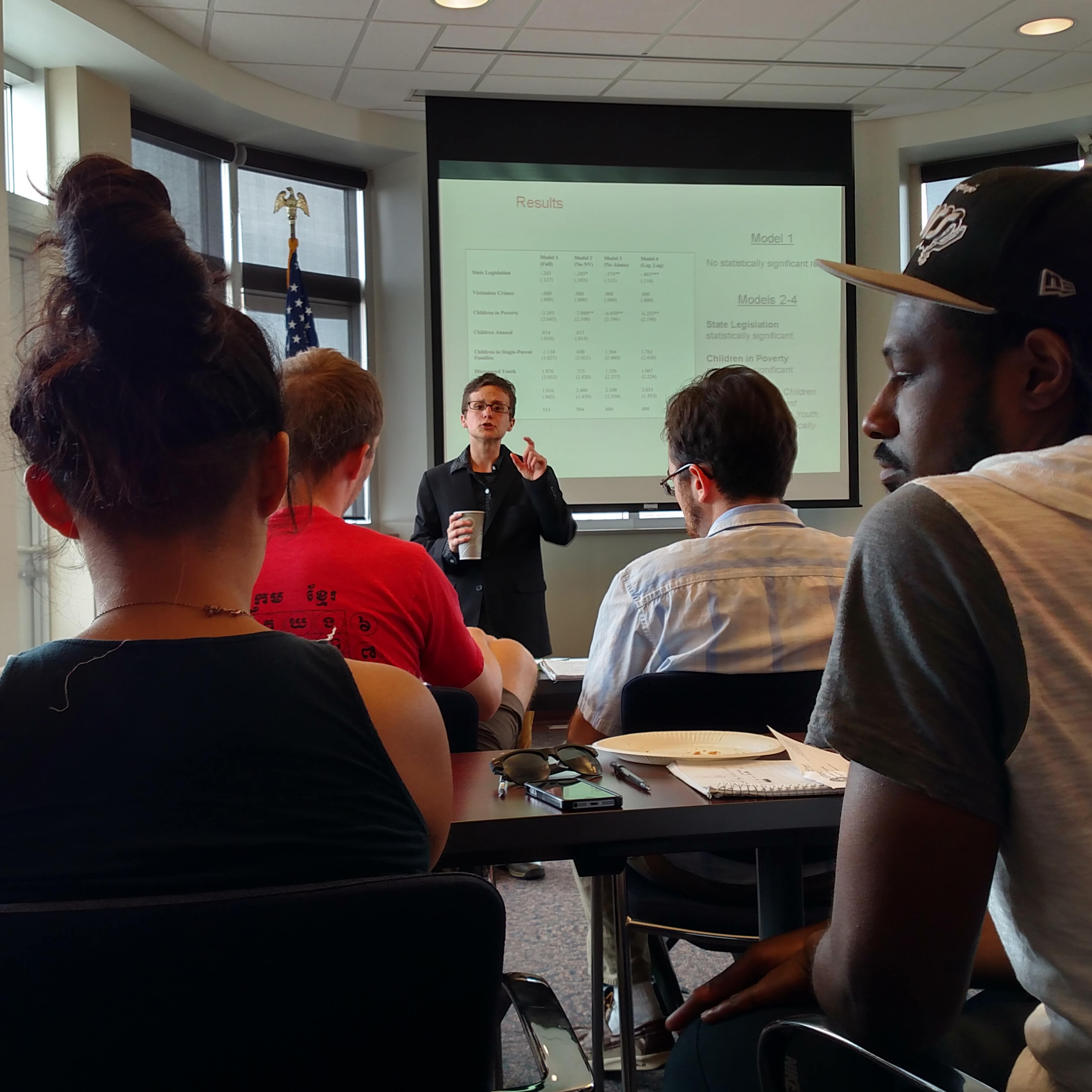 Professor and students in classroom